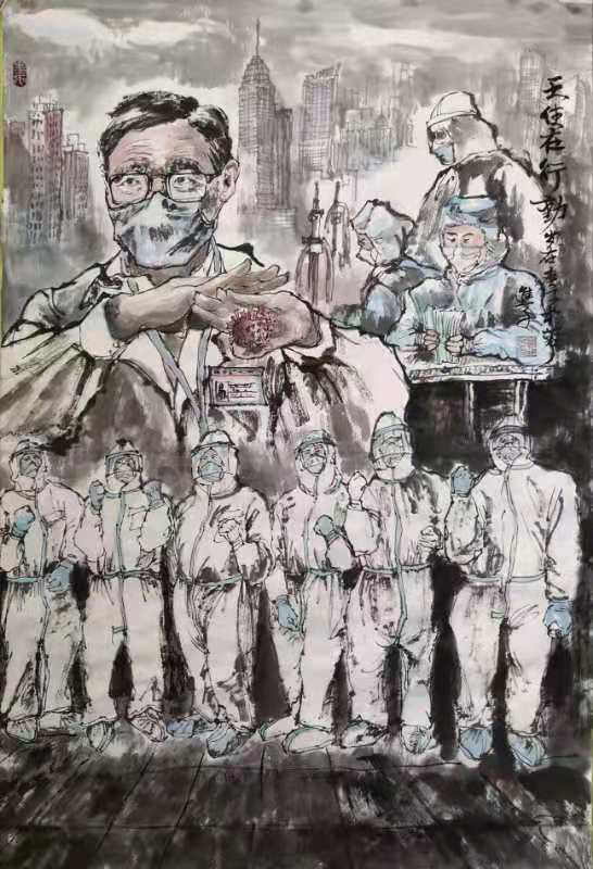 1582008854990598.jpg 21、专业组,《天使在行动》(中国画,尺寸60×90cm),窦进平18982052999.jpg