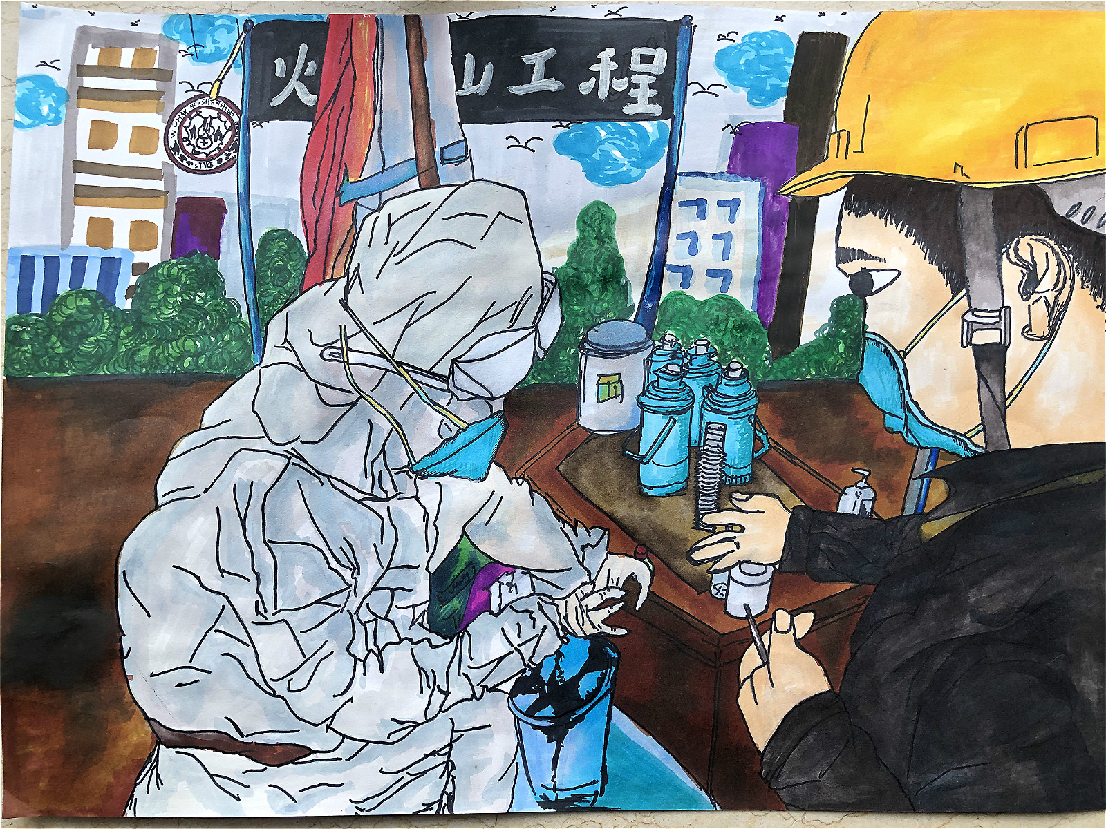 1582009952938923.jpg 03,少儿组,《战疫者》罗浩玮 12岁(成都市西川实验学校初一3班、四川省中小学生优秀艺术人才大赛美术一等奖)_meitu_2.jpg