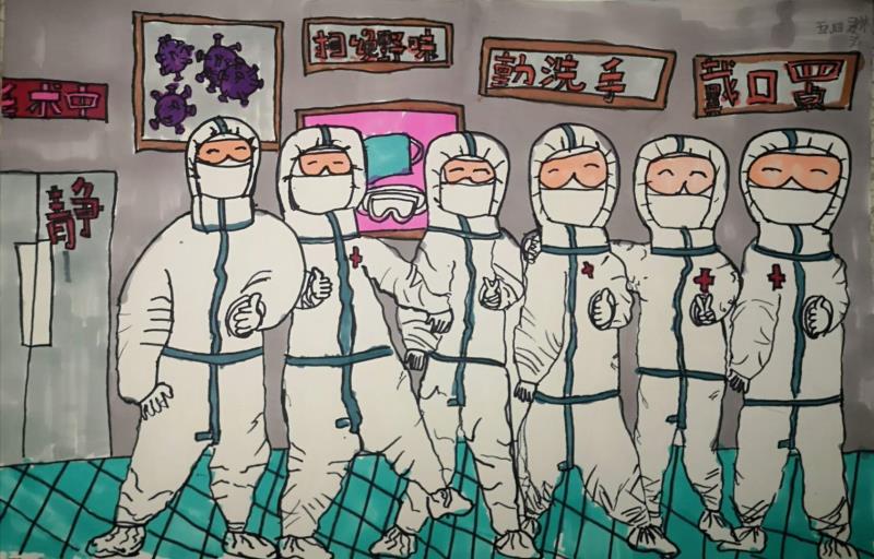 1582010023105623.jpg 7,少儿组,《感谢有您,医护战士》逯林沄(棕北小学).jpg