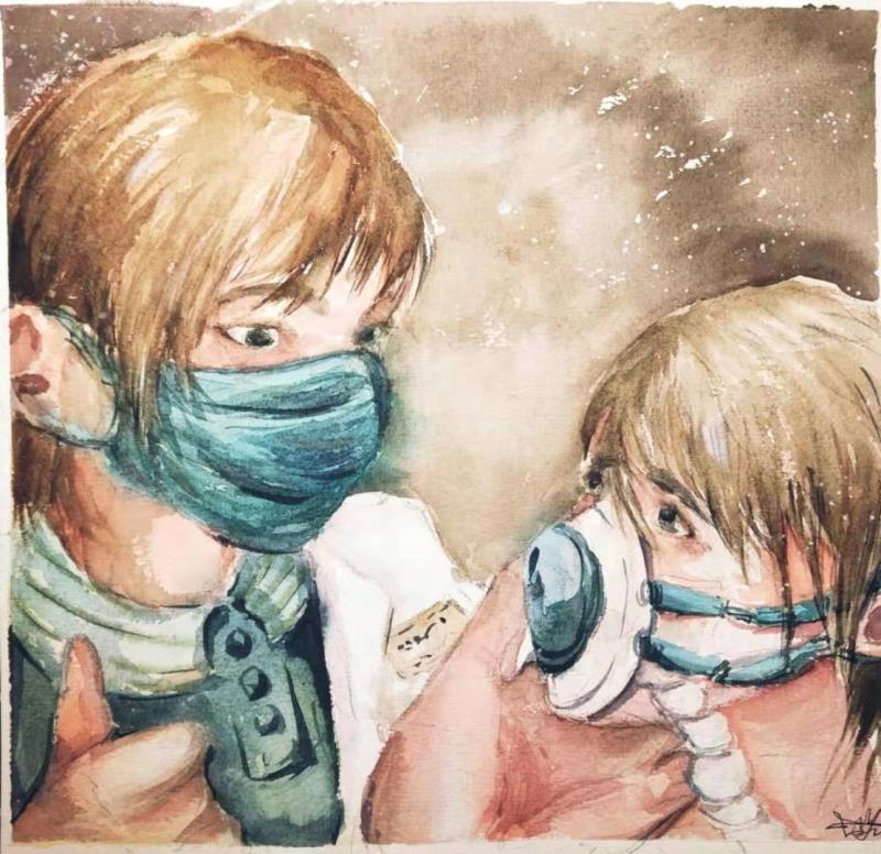 1582010142782045.jpg 13,少儿组,《孩子,不怕》 赵天彩(成都石室双楠实验学校).jpg