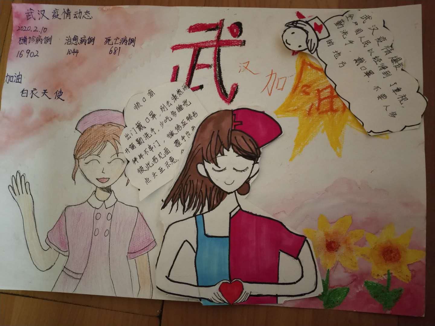 1582105431215525.jpg 15,少儿组,钟若涵,11岁 金沙小学青波分校,武汉疫情爆发,想自己画一幅画送给前线的白衣天使,和武汉战疫情的人.jpg